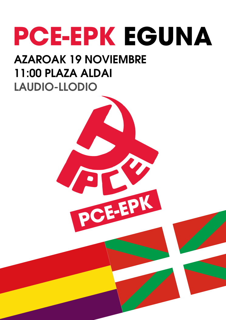 PCE-EPK Eguna. Fiesta del EPK en Llodio el sábado 19 de noviembre