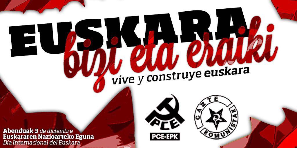 PCE-EPK celebra junto a Gazte Komunistak el Euskeraren Eguna.