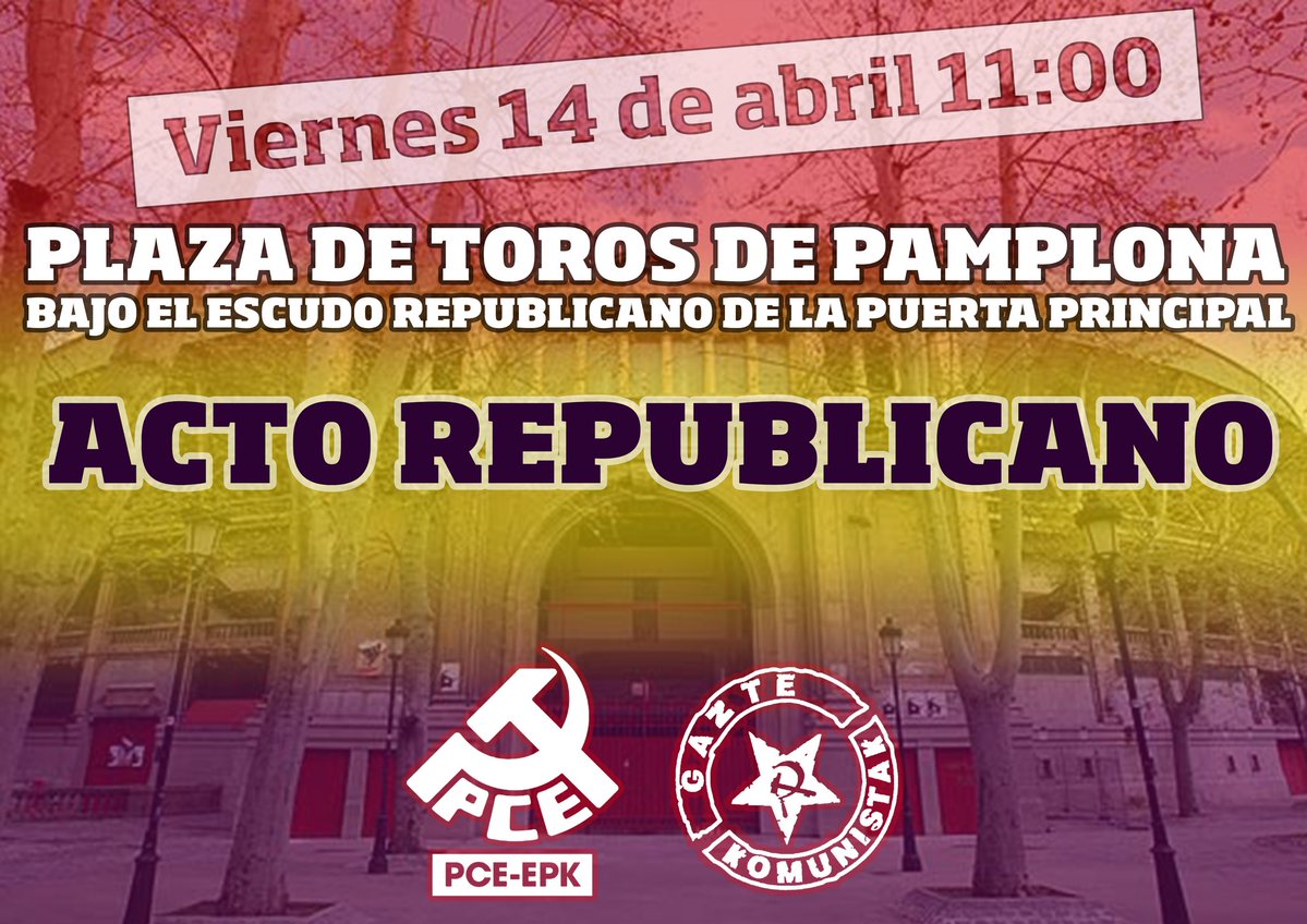 Vídeo del acto republicano en Pamplona-Iruñea 14 de abril 2017 por el PCE-EPK y Gazte Komunistak
