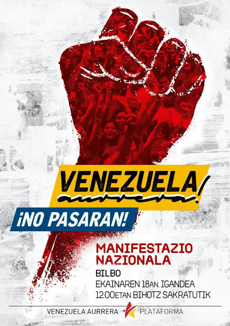 Manifestación de apoyo a Venezuela. Ekainak 18 de Junio, 12:00 Bilbao