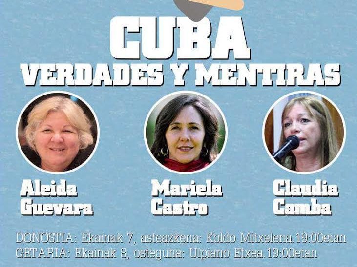 «Cuba, Verdades y Mentiras»: Mariela Castro y Aleida Guevara en Donostia, Getaria y Bilbao