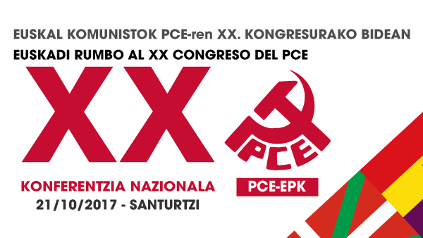 El EPK-PCE organiza su Conferencia Nacional este sábado 21 de octubre de cara al XX Congreso del PCE