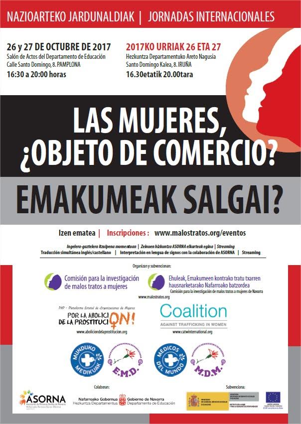 Jornadas Internacionales: «Las mujeres, ¿objeto de consumo?» en Pamplona 26 y 27 de octubre de 2017
