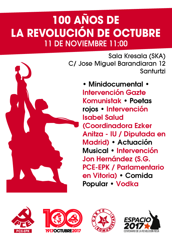 Acto centenario de la Revolución de Octubre 11 de noviembre en Santurtzi