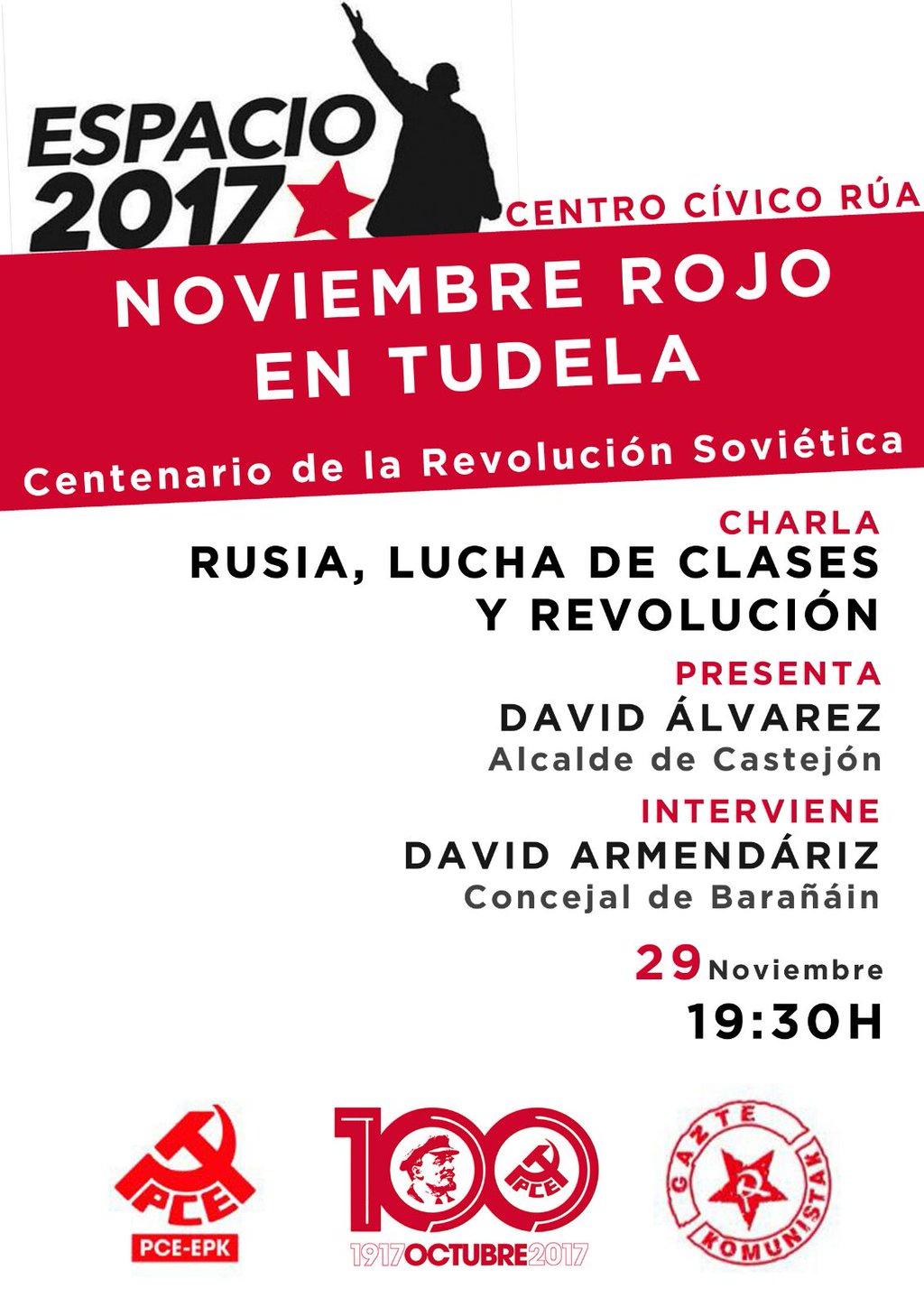 Este miércoles 29 charla sobre «Rusia, Lucha de Clases y Revolución» en Tudela