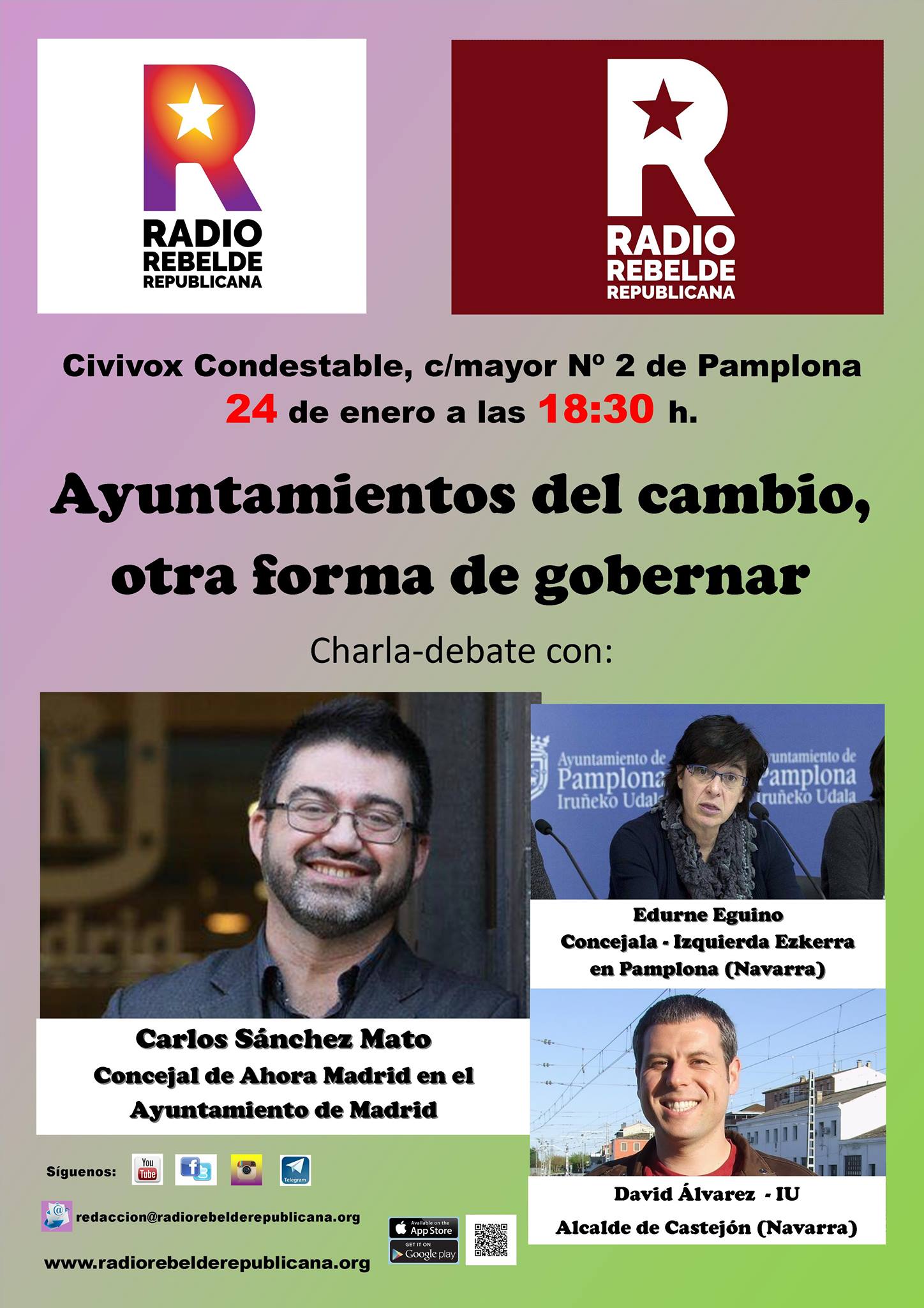 Charla “Los Ayuntamientos del cambio”. Radio Rebelde Republicana.