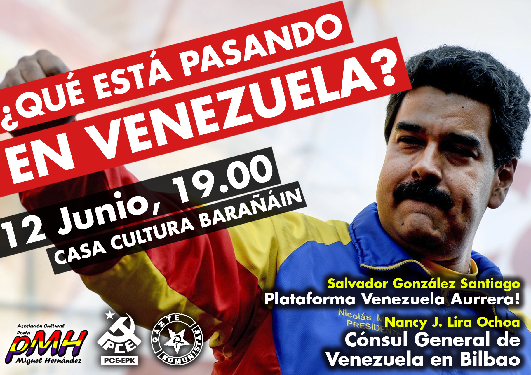 ¿Qué está pasando en Venezuela? Charla el 12 de junio en Barañáin