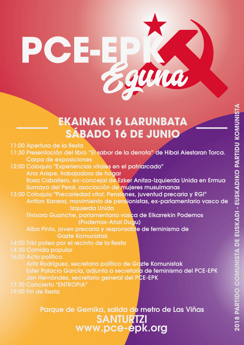 Programa del EPK Eguna. Ekainak 16 de Junio. Santurtzi.