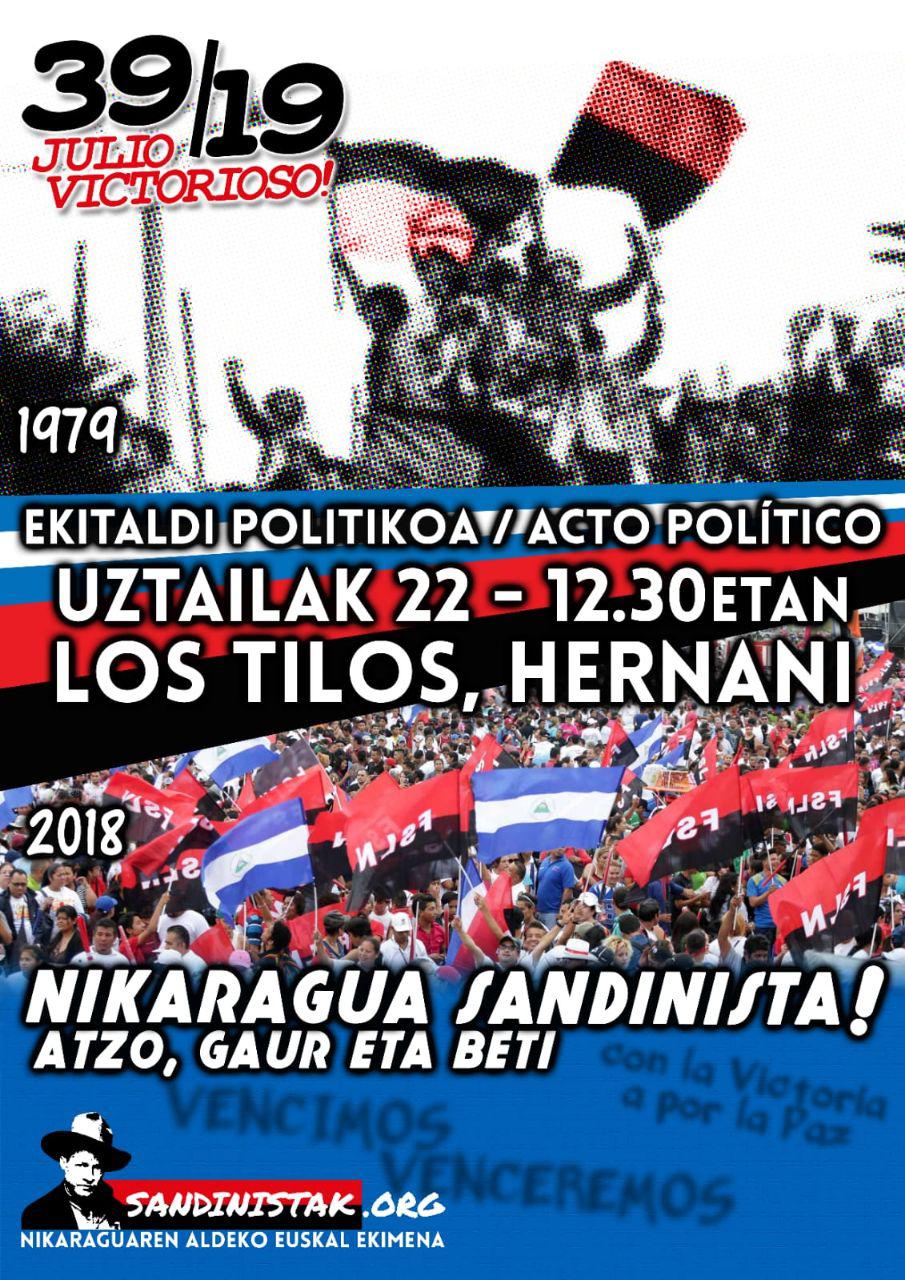 Ekitaldi Politiko: Nicaragua Sandinista, atzo, gaur eta beti.