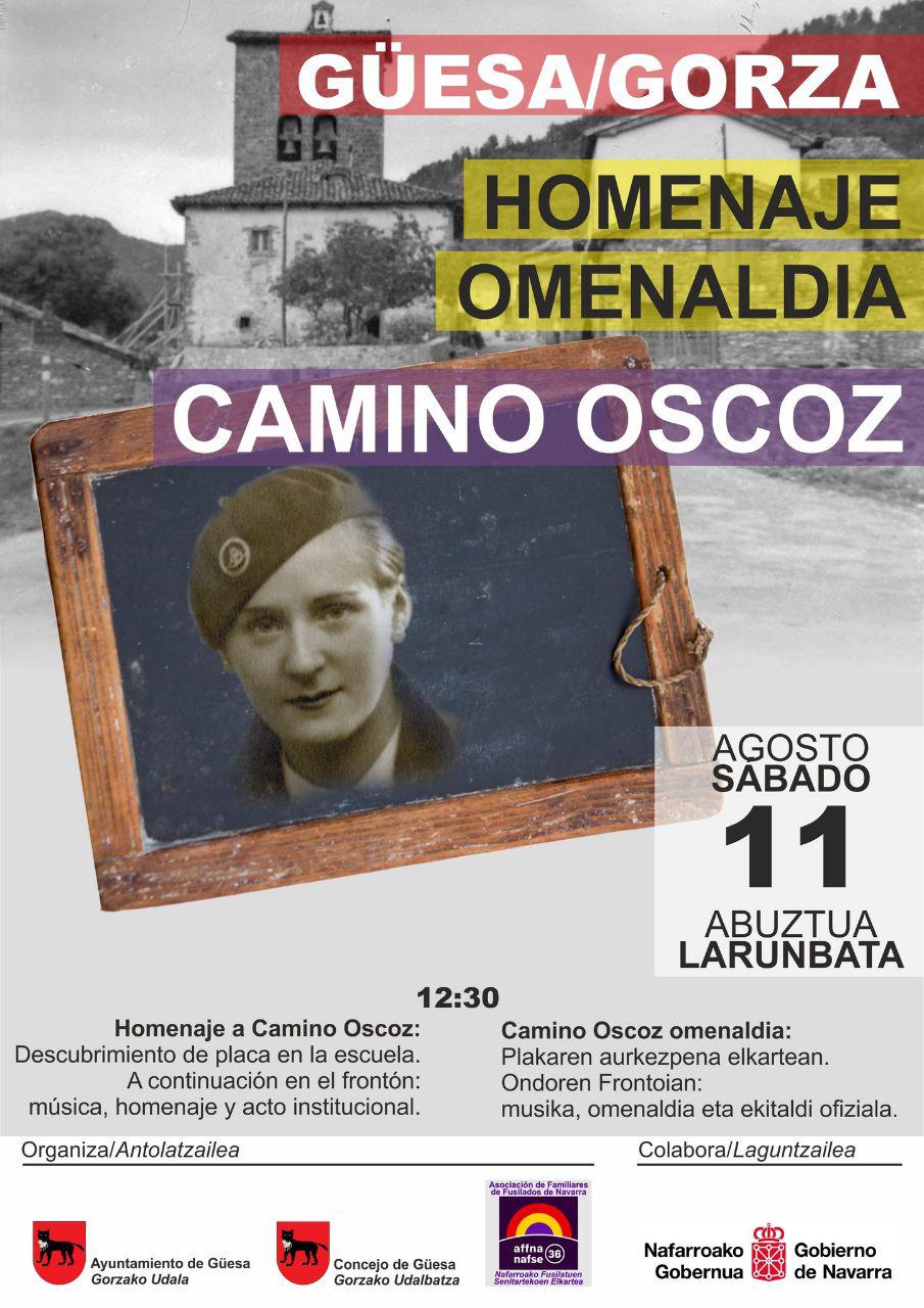 Homenaje a Camino Oscoz, maestra y militante del PCE asesinada por los fascistas el 10 de Agosto de 1936.
