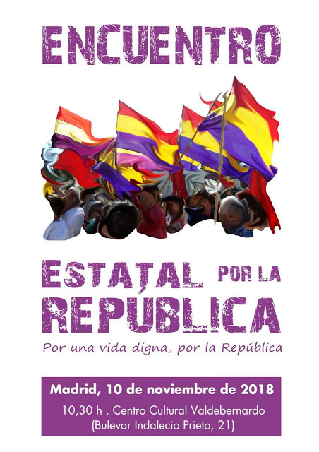 Convocatoria el próximo 10 de noviembre del «Encuentro Estatal por la República»
