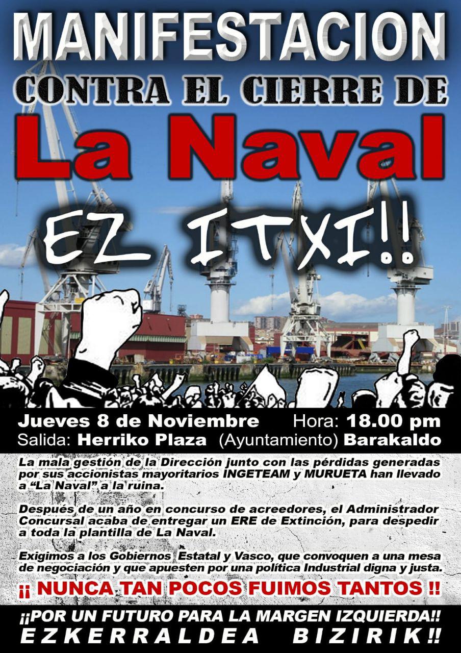 Movilización en defensa de La Naval en Barakaldo. Por un futuro para la margen izquierda!!!