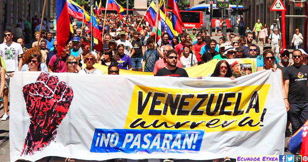 MOVILIZACIONES FRENTE A LA INJERENCIA IMPERIALISTA #VENEZUELAAURRERA  ESKU-HARTZE INPERIALISTAREN AURREAN