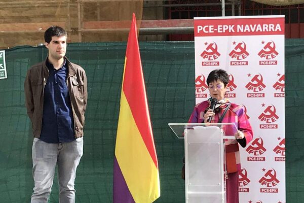 El horizonte de las izquierdas. Isabel Burbano y Carlos Guzmán, Secretaria Política y Secretario de Organización del PCE-EPK Navarra respectivamente.