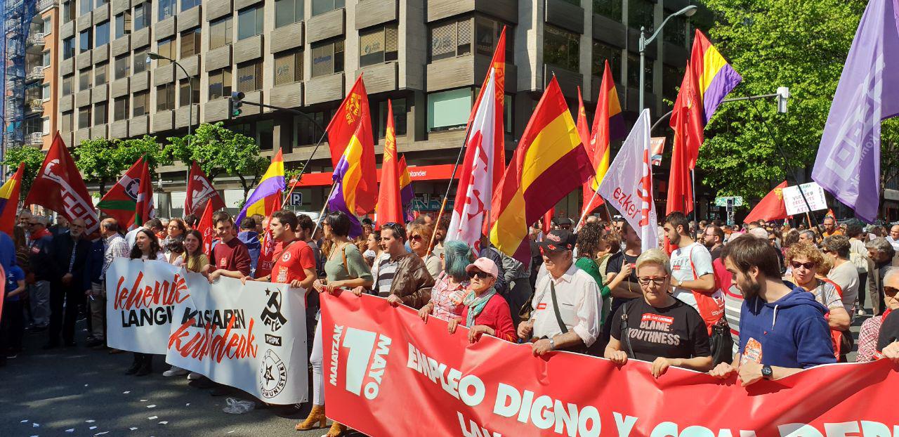 El Partido Comunista de Euskadi-EPK se moviliza en el 1 de Mayo y exige contundencia para revertir las políticas de precariedad y explotación laboral instaladas en nuestro país.