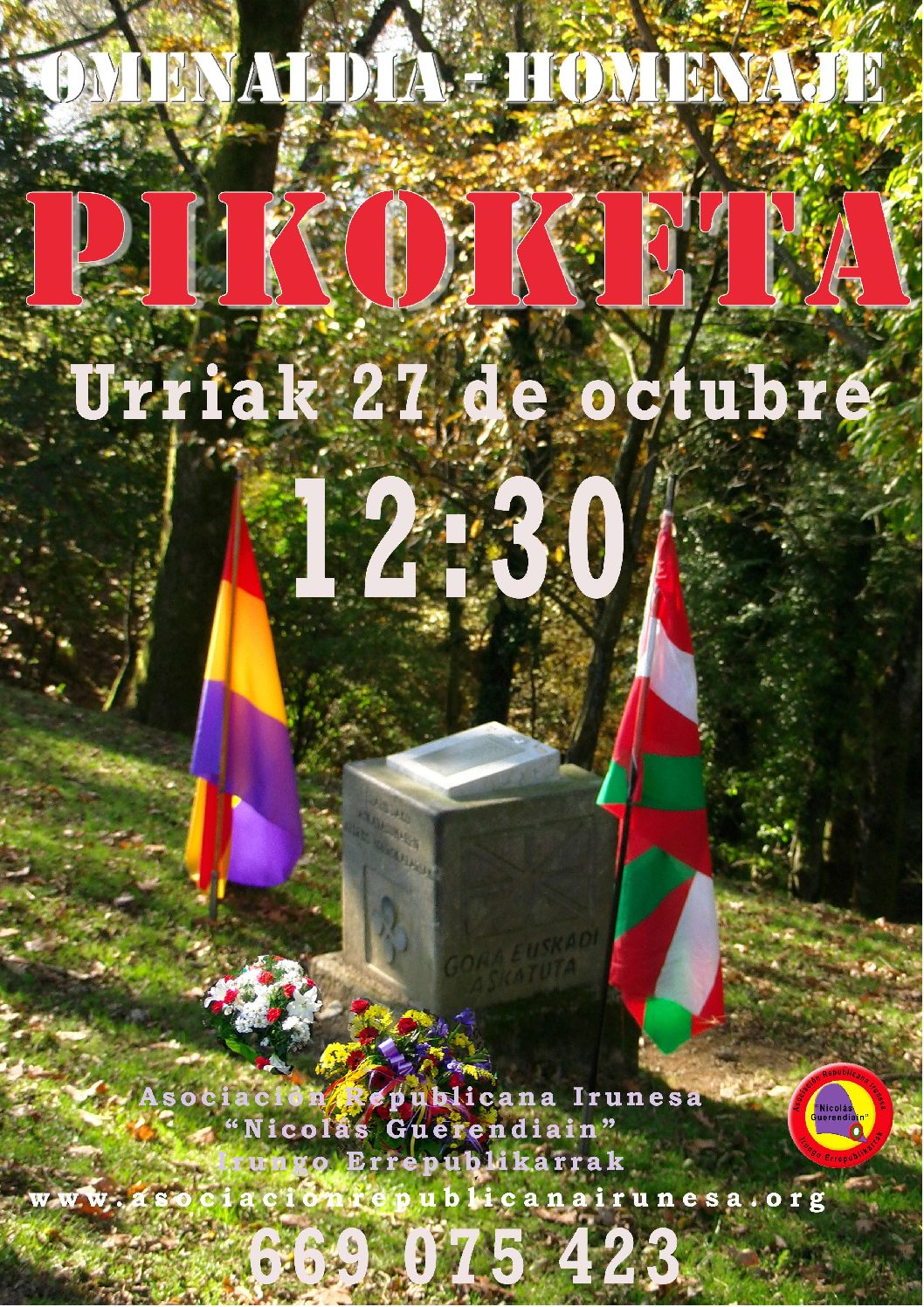 Homenaje a los fusilados en Pikoketa. Gogoan zaituztegu Kamaradak!
