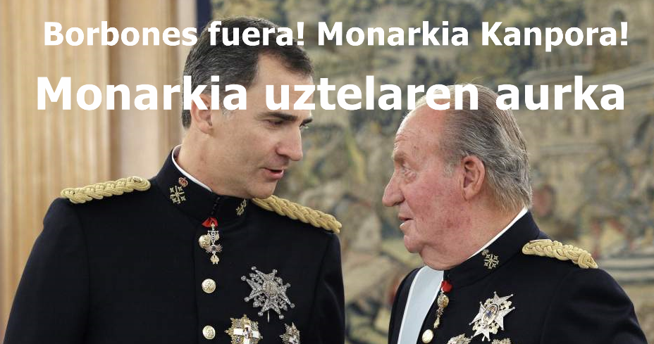 El PCE-EPK llama a movilizarse contra la monarquía corrupta y por la república este miércoles en las capitales vascas.