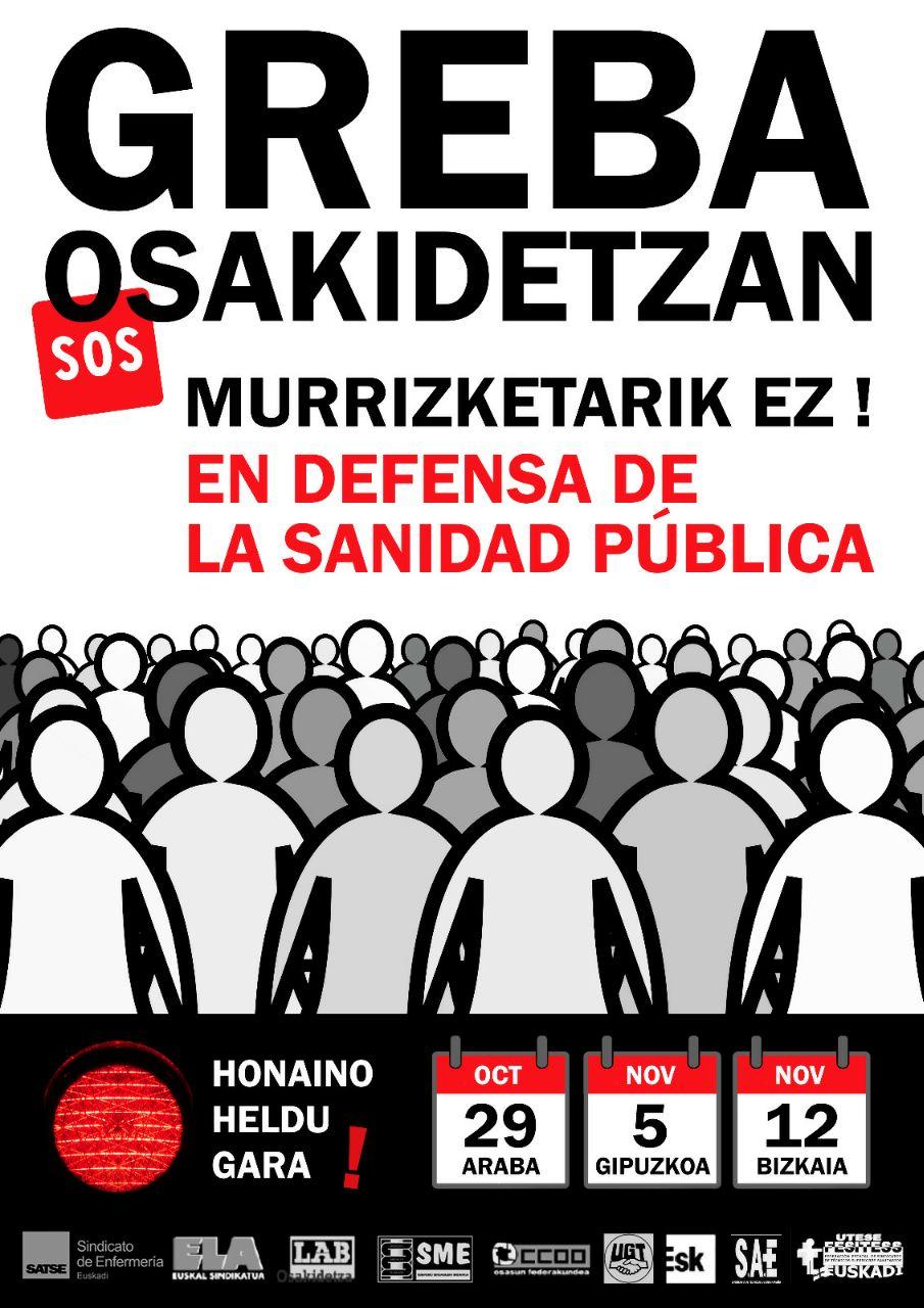 El PCE-EPK respalda las jornadas de huelga en Osakidetza y exige al Gobierno Vasco la reversión de un modelo sanitario basado en temporalidad y externalizaciones.