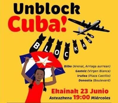 «Biden, entzun mundua: Unblock Cuba!»  23 de junio: concentraciones acompañarán votación en la ONU contra el bloqueo a Cuba.