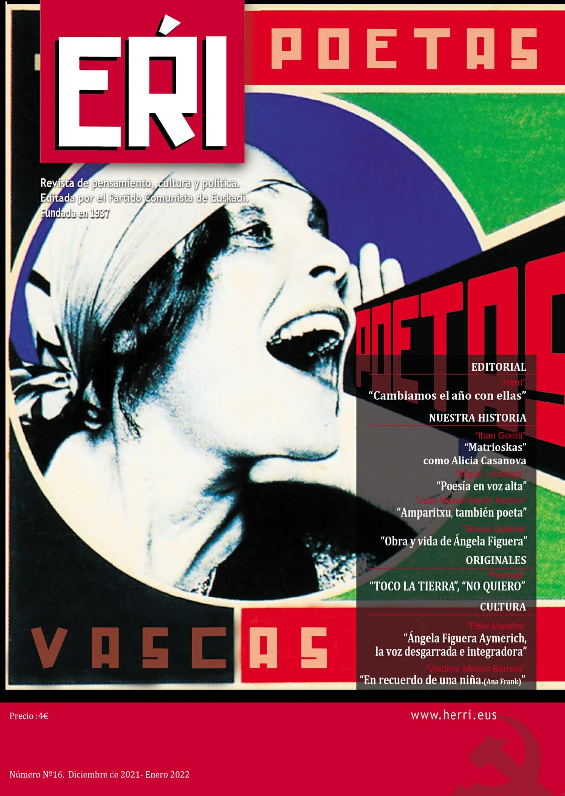 El nuevo número de la revista EŔI en los quioscos: poetas vascas.