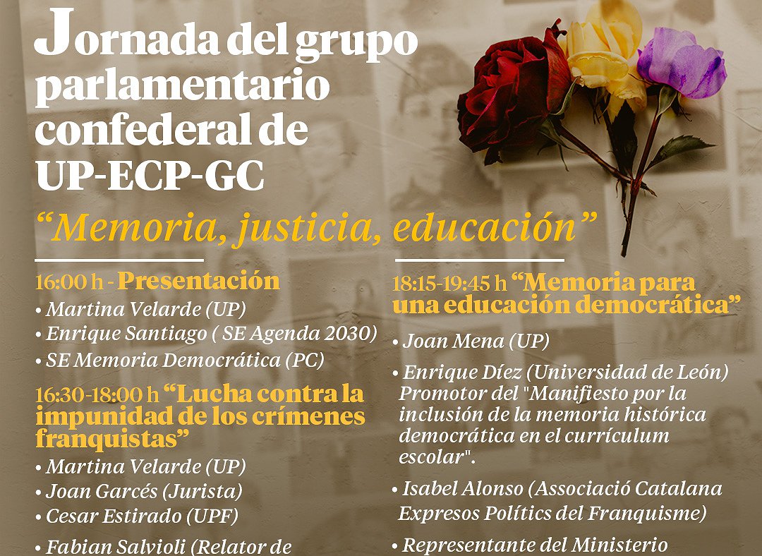 Jornada ‘Memoria, Justicia, Educación’ sobre la Ley de Memoria Democrática.