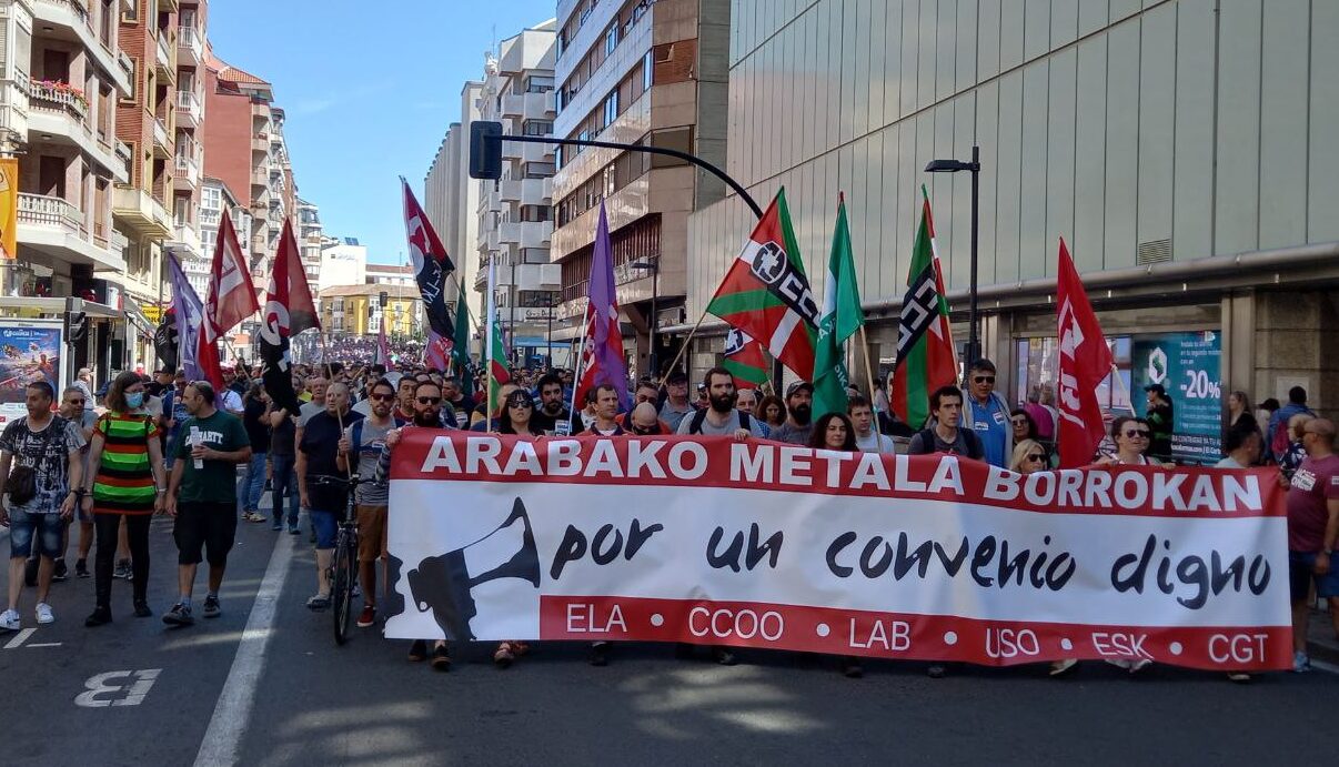 El PCE-EPK califica de “Impresionante” la movilización obrera reclamando un convenio justo para el metal de Araba y denuncia la vulneración de libertad sindical por parte de Mercedes Benz en Gasteiz.