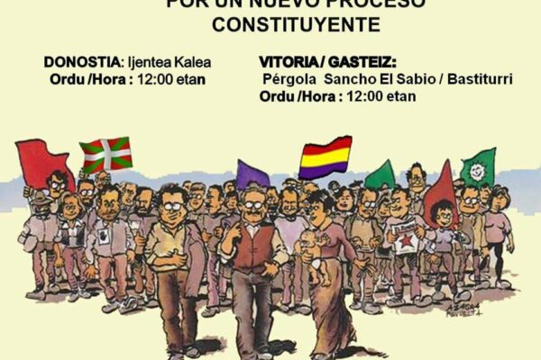 El PCE-EPK considera agotada la Constitución y llama a participar en las movilizaciones Republicanas convocadas para el 6 de Diciembre en Donostia y Gasteiz.