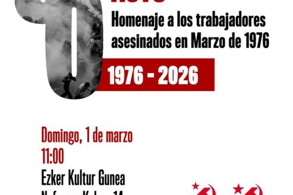 Partidu Komunistak 1976ko martxoan hildako langileak gogoratuko ditu igande honetan.
